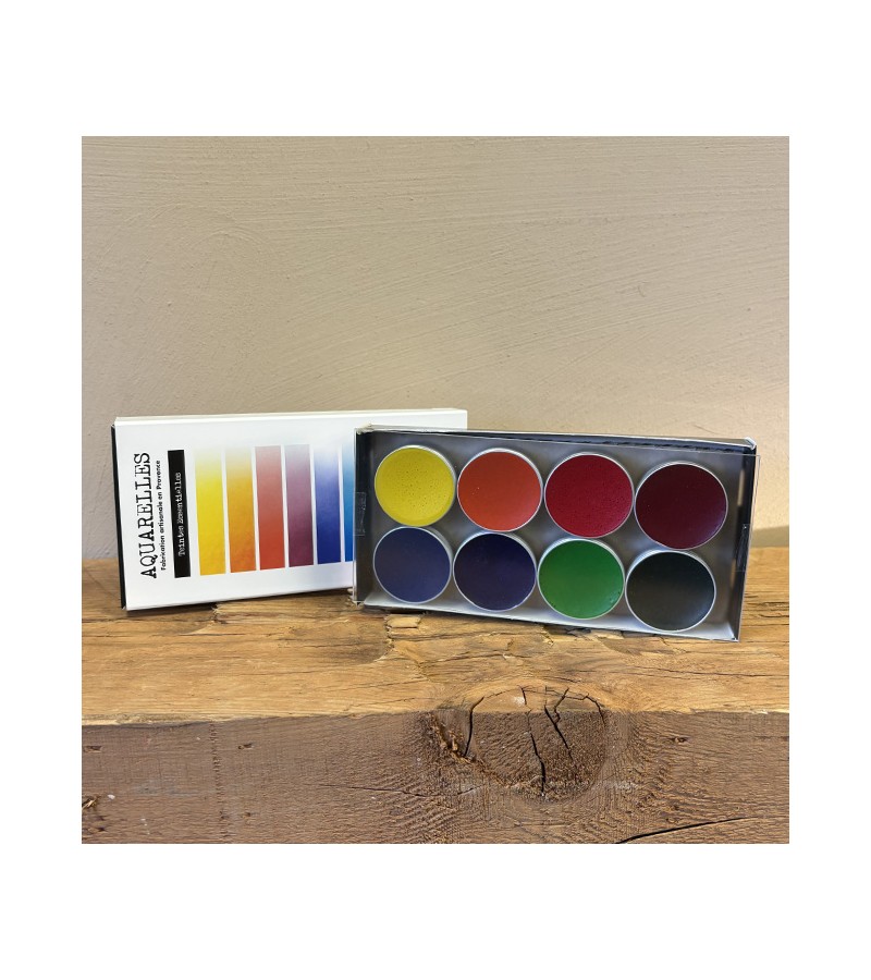 Coffret aquarelles 8 couleurs essentielles